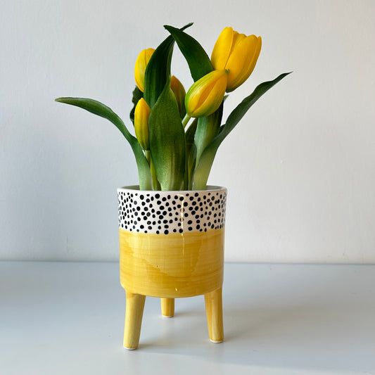 A legélethűbb gumi tulipán kaspóban - sárga