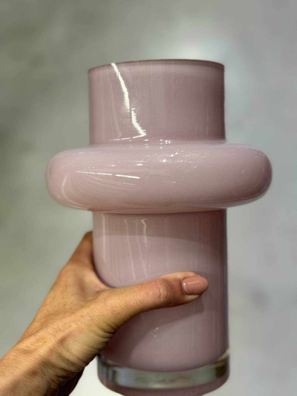 Rózsaszín design üveg váza