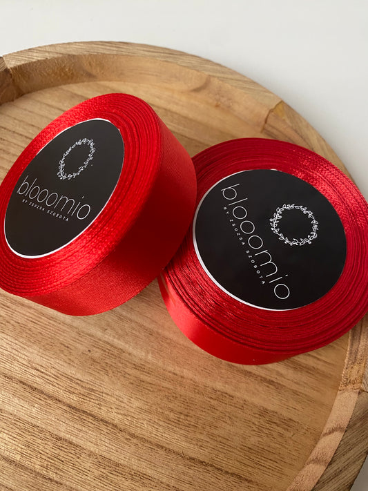 Szatén szalag tekercsben - piros