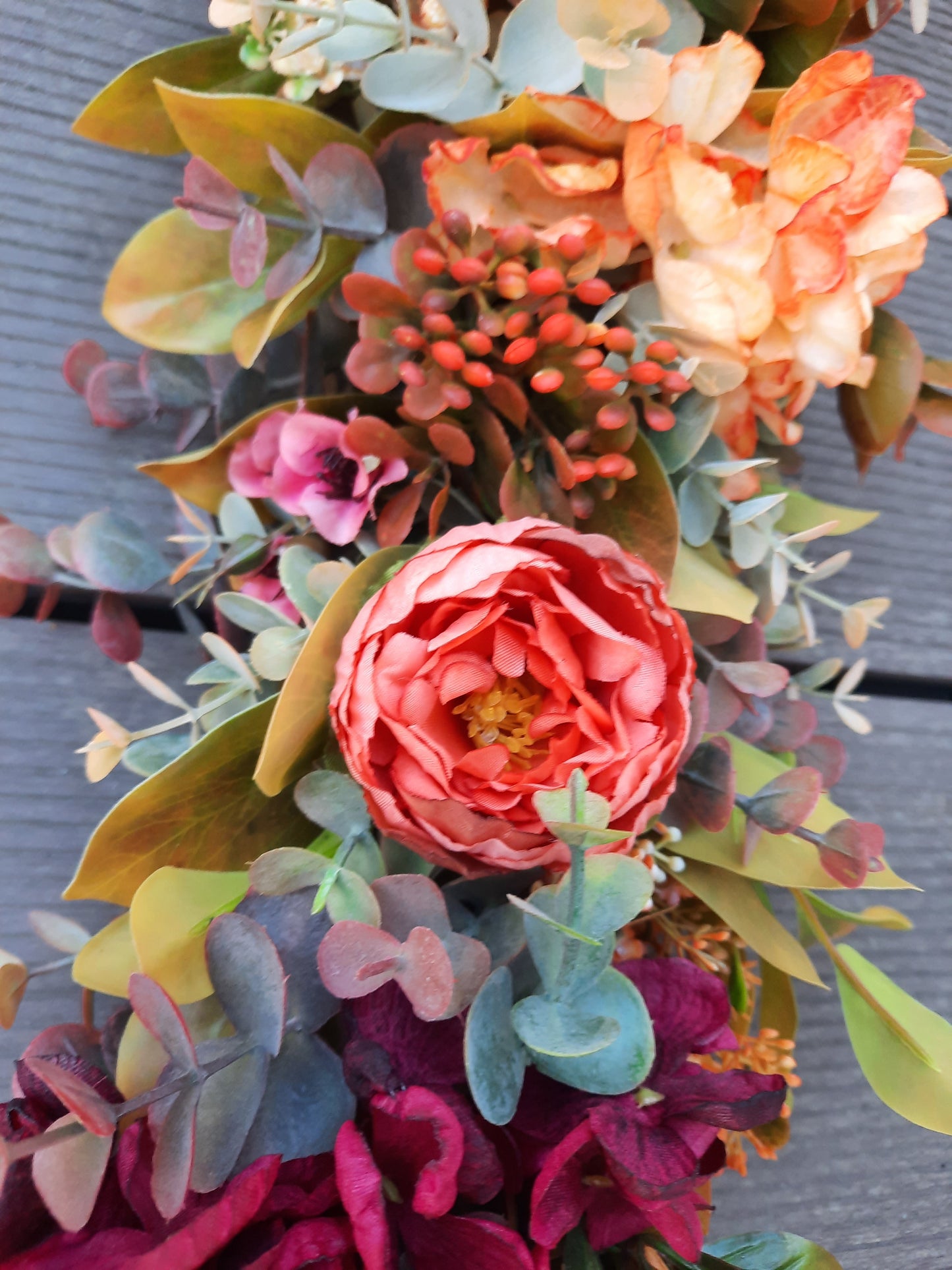 Gazdagon díszített őszi ajtódísz