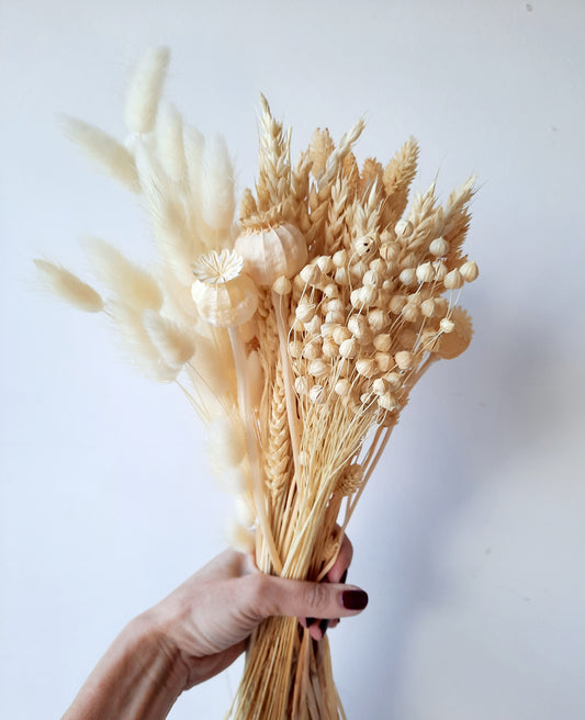 DIY szárazvirág doboz - fehér
