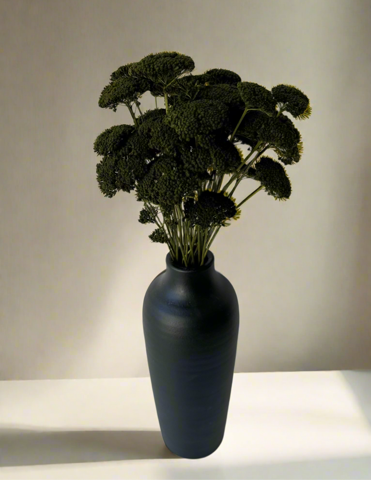 Black ceramic vase