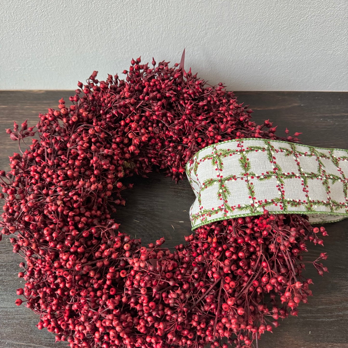 Wreath with red eucalyptus berries