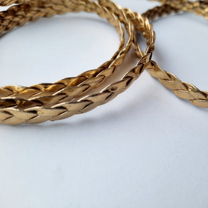 Lederband 7 mm - Gold