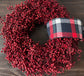 Wreath with red eucalyptus berries