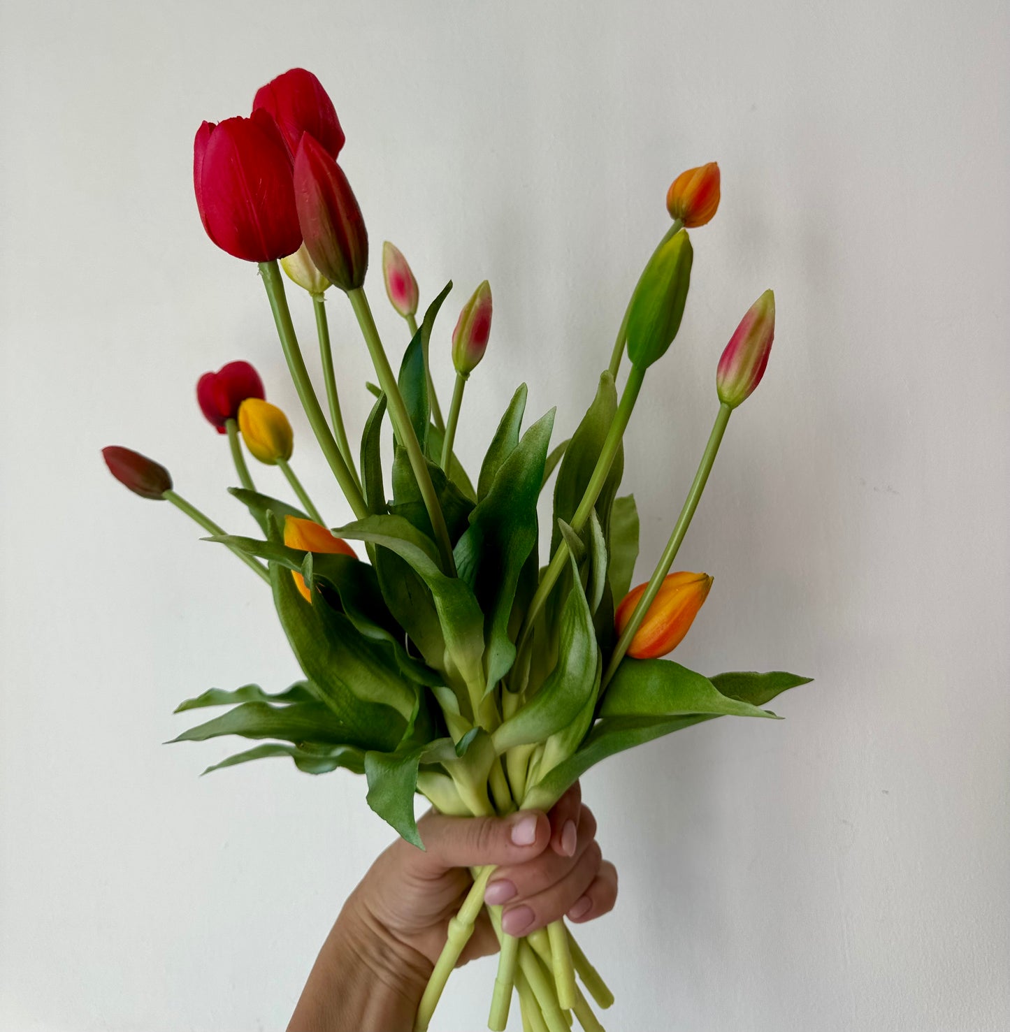 A legélethűbb gumi tulipán művirág csokor - vegyes színek