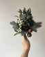 White berry bouquet with Christmas tree balls