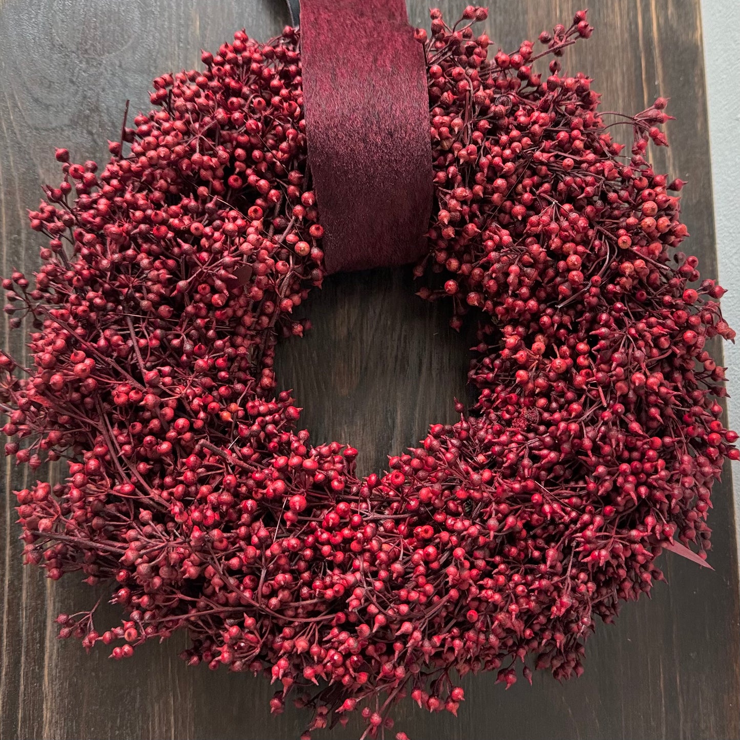 Wreath with red eucalyptus berries