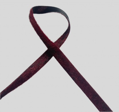 Artificial hair ribbon 40 mm - burgundy