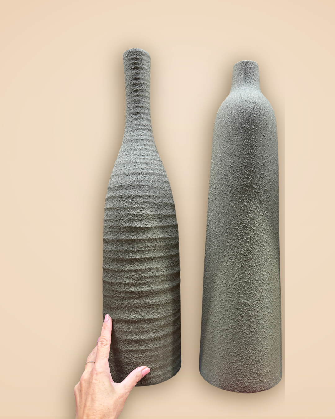 Homokfúvott váza - 15,5x15,5x56 cm