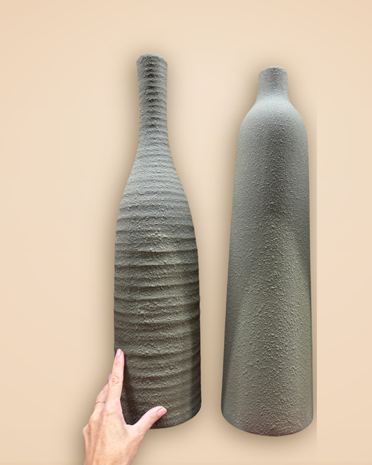 Homokfúvott váza - 15,5x15,5x56 cm