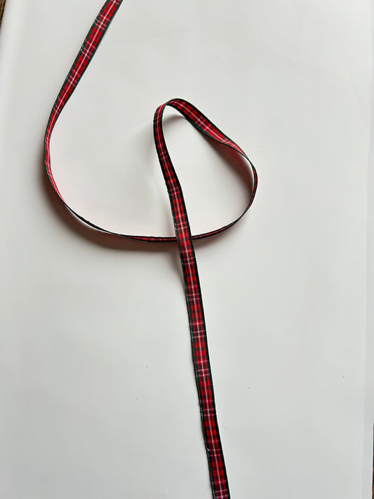 Kis kockás karácsonyi szalag - 10mm