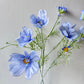 Fibrous blue artificial flower