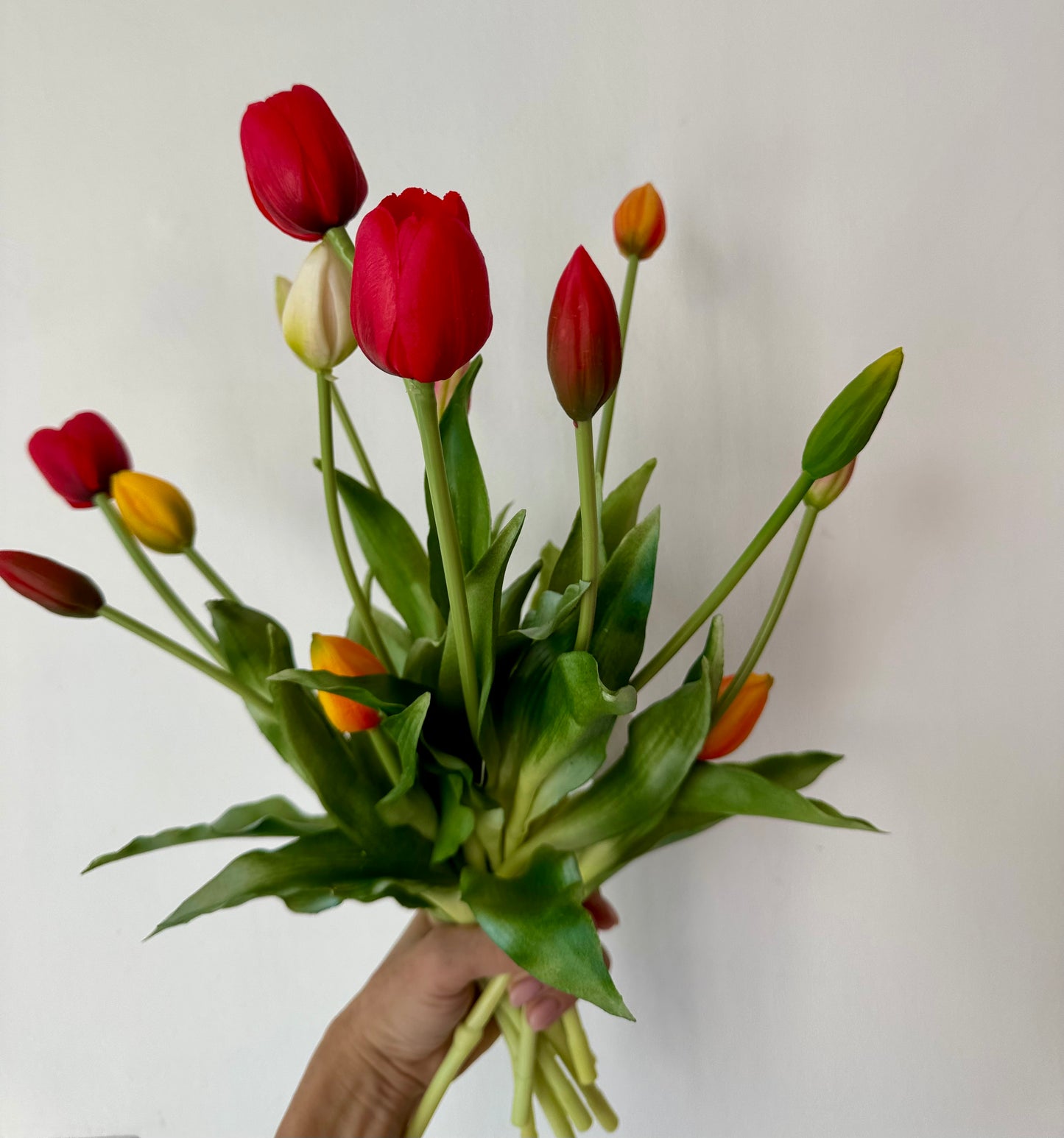 A legélethűbb gumi tulipán művirág csokor - vegyes színek