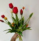 A legélethűbb gumi tulipán művirág csokor - vegyes színek