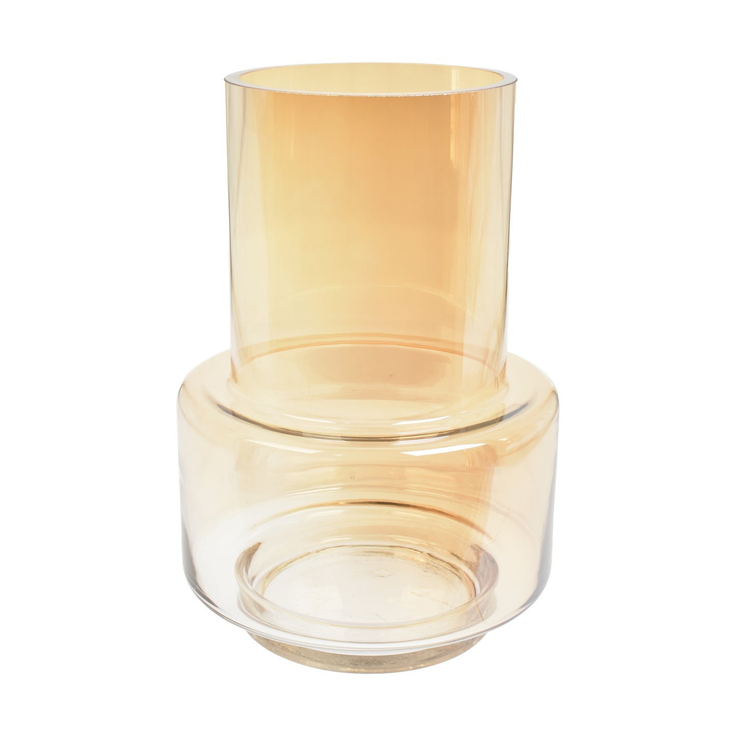 Barack színű üveg váza 9,5x21 cm