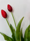 A legélethűbb gumi tulipán művirág csokor - piros