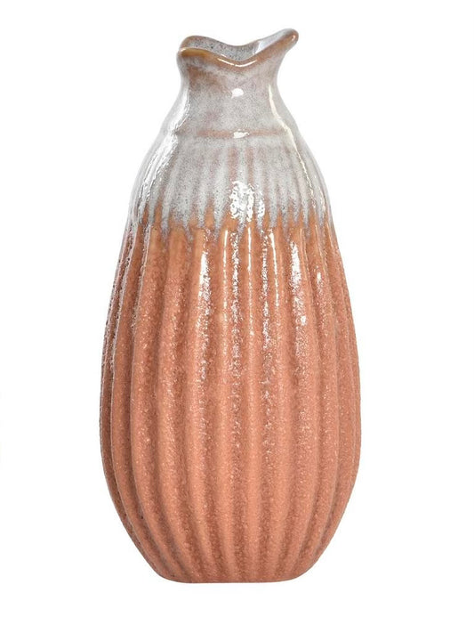 Kerámia váza - krém-terracotta