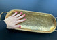 One gold colored tin bowl - 40, 50, 60cm