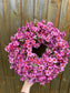 Pink virágos ajtódísz - 50cm