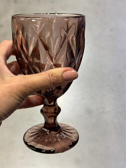Mályva színű talpas pohár 8,5x17 cm