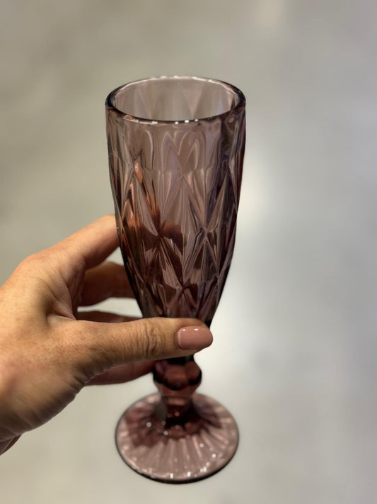Mályva színű talpas pohár 6x20 cm