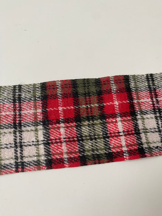 Kockás karácsonyi textil szalag 60 mm