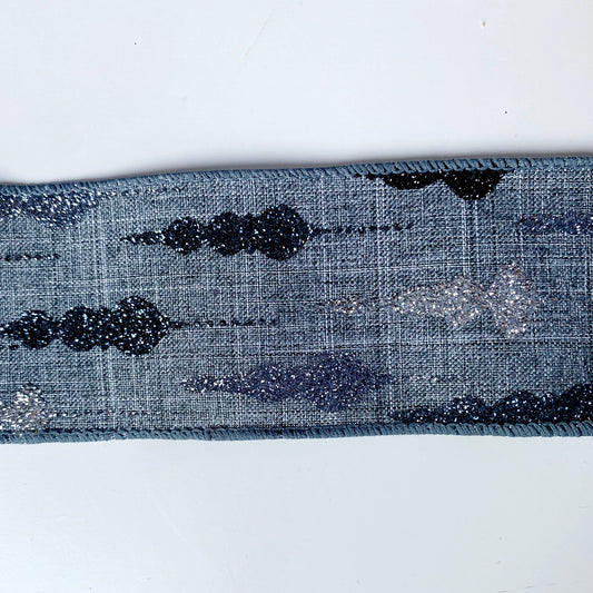 Mintás szalag 63 mm - ezüst-kék