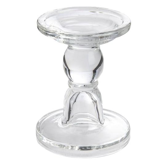 Gyertyatartó talpas 11x8,5 cm - átlátszó