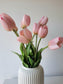 Pink rubber tulip artificial flower bouquet