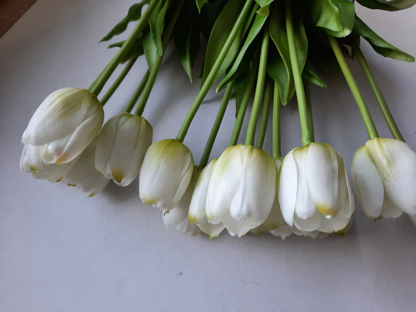 The most lifelike discount white rubber tulip artificial flower bouquet
