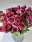 Künstlicher Blumenstrauß aus kleinen Rosen - lila