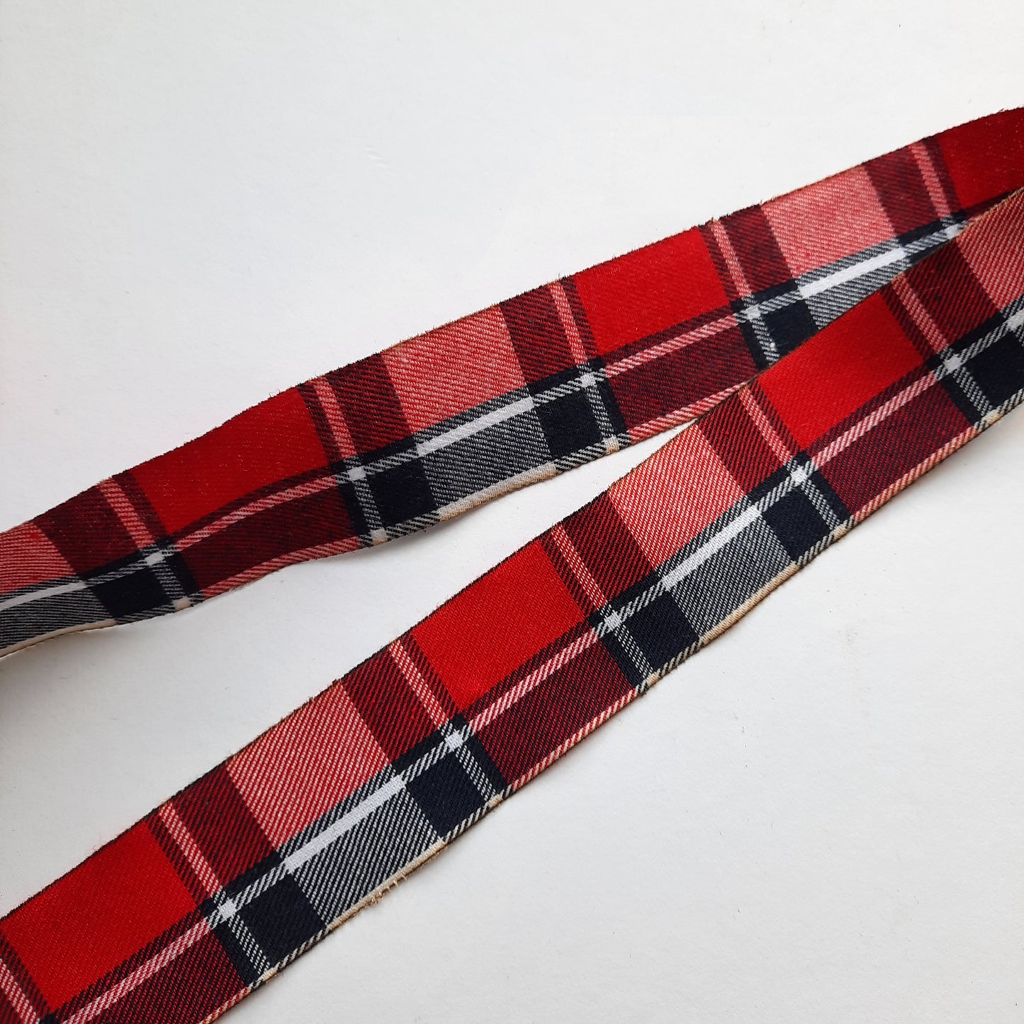 Textilband - rot-blau kariert 40mm