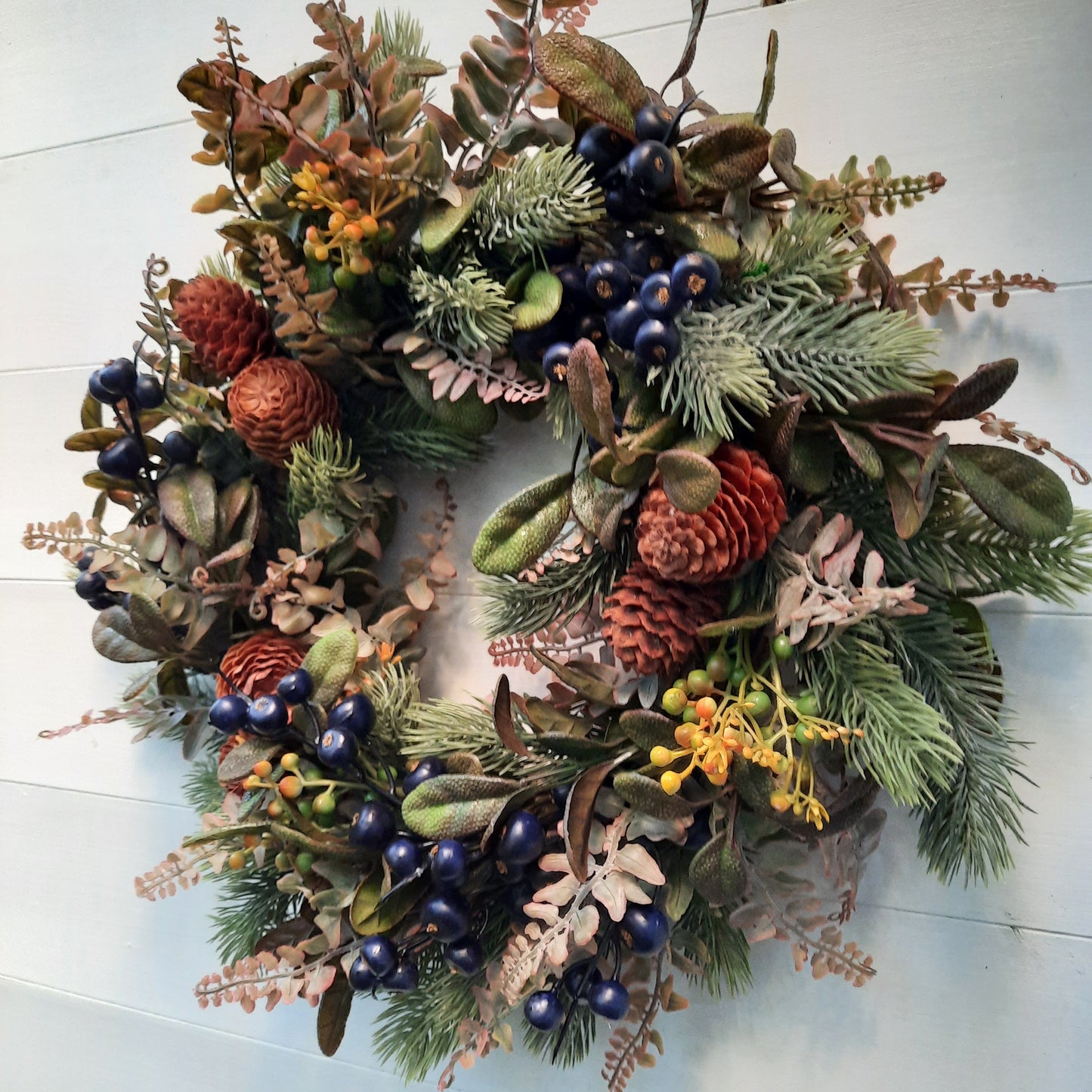 Cone-shaped autumn door decoration