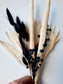Fekete-fehér mini szárazvirágcsokor