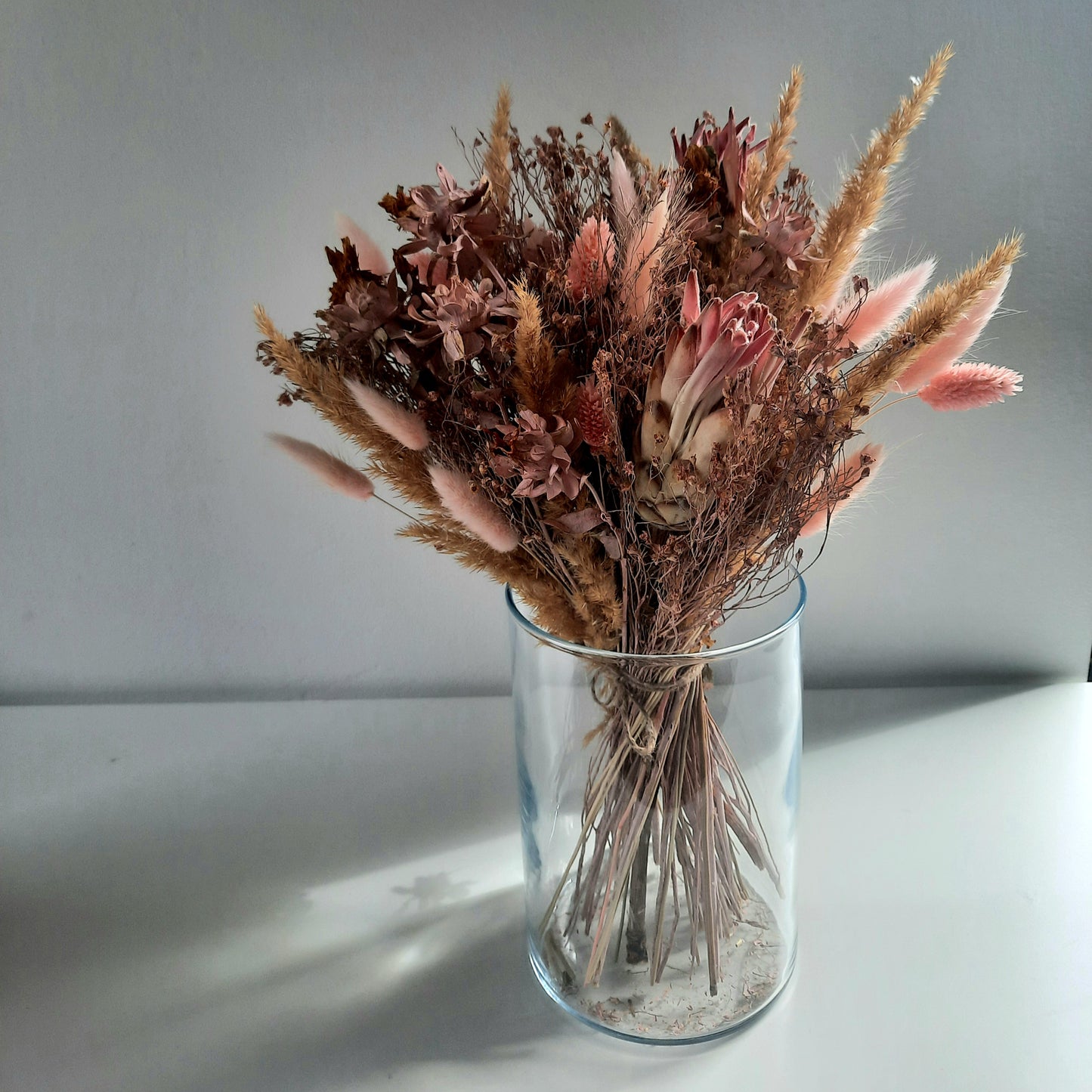 Puderbouquet aus Trockenblumen