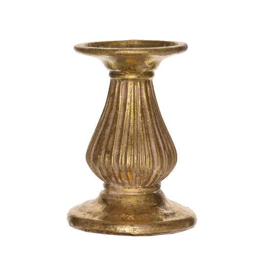 Candle holder 11 x 11 x 15.5 cm - gold