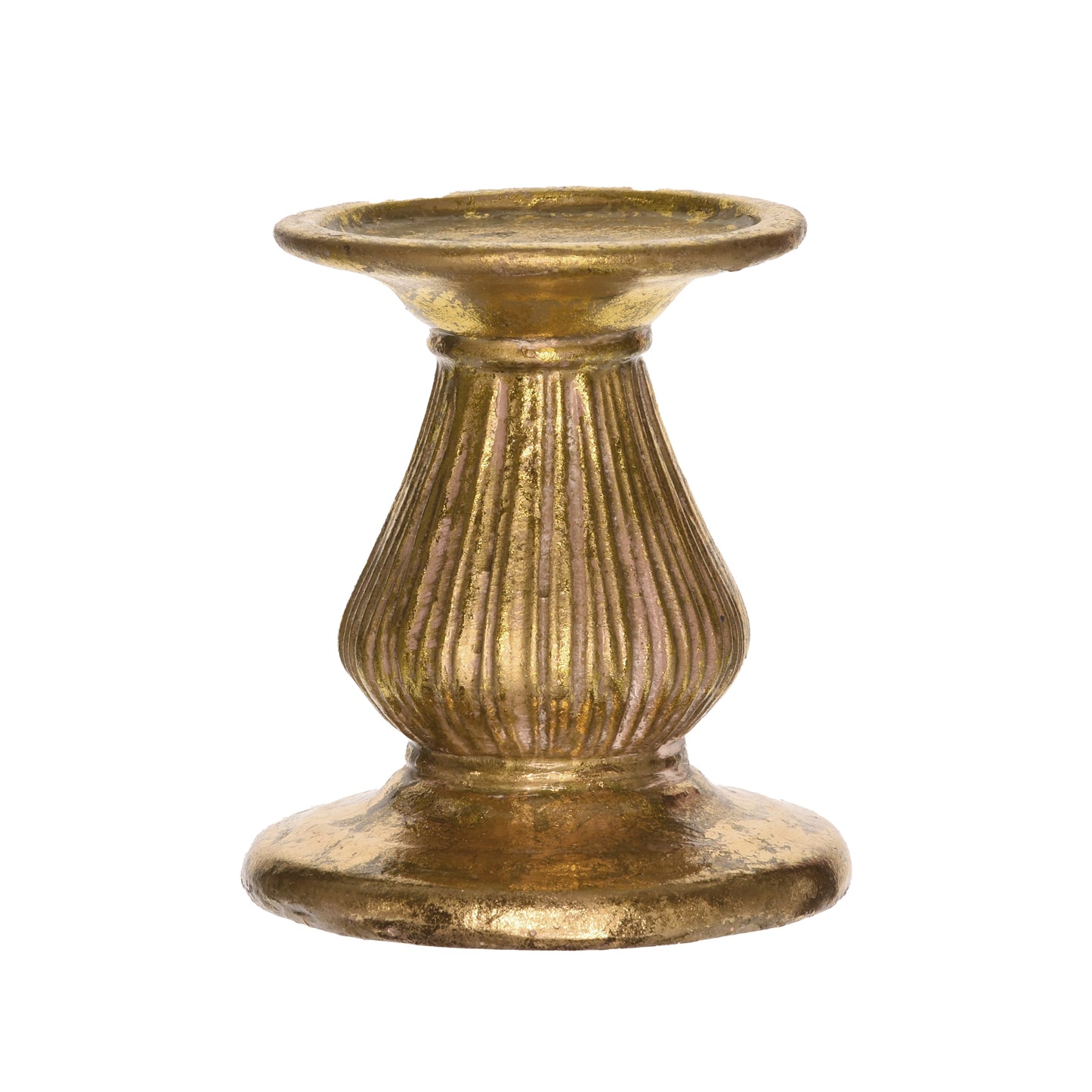 Candle holder 11x11x12 cm - gold