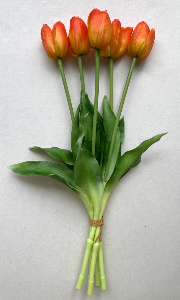 A legélethűbb rózsaszín gumi tulipán művirág csokor