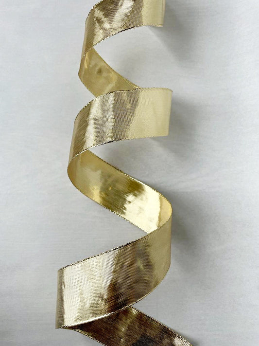 Fémes arany szalag drótos szegéllyel 40 mm
