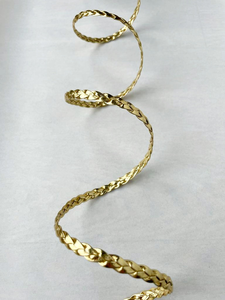 Gold geflochtenes Lederband 7mm