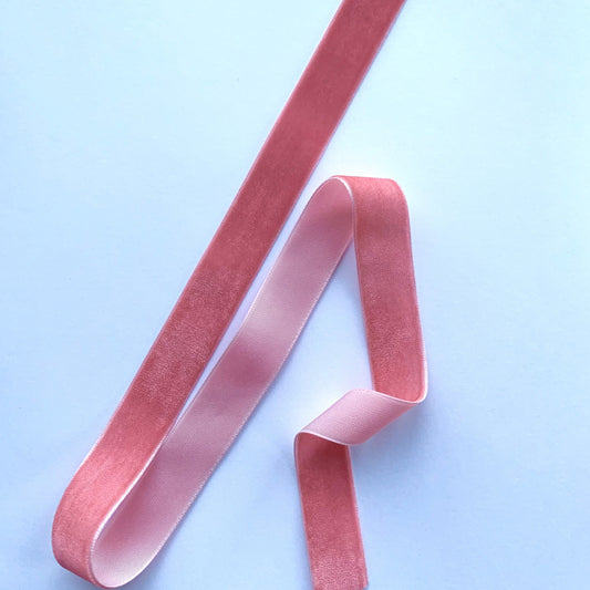 Velvet ribbon - pink 20 mm