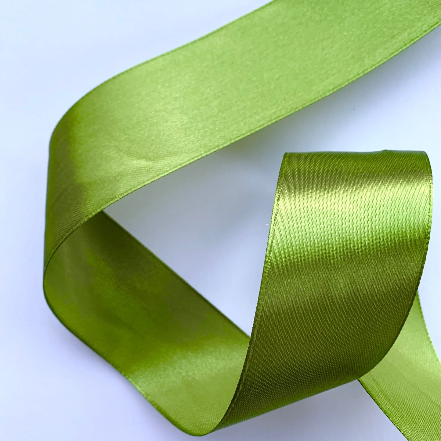 Satin ribbon - willow green 40 mm