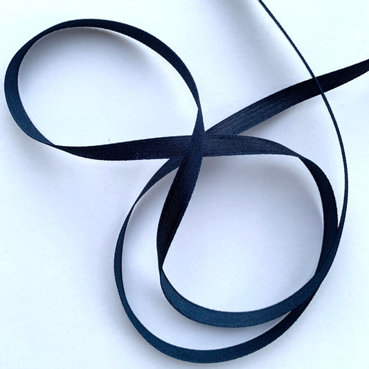 Szaténszalag - sötétkék 6 mm