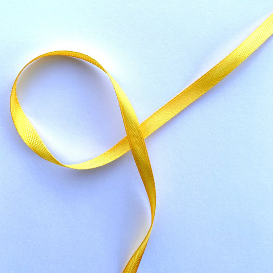 Satin ribbon - sun yellow 6 mm