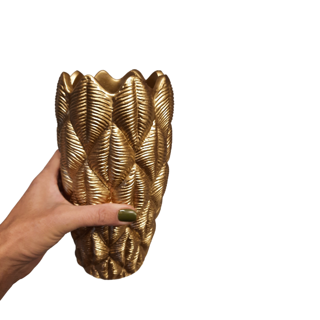 Gemusterte Vase 11,3x21,8 cm - Gold