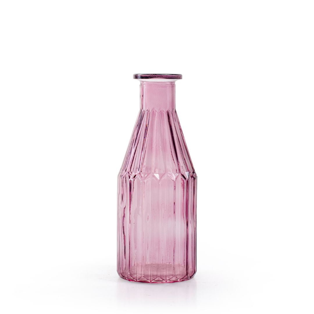Glass vase (20x7.5cm) - dark mauve