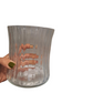 Glass vase (ribbed, 13.5x12 cm) - transparent