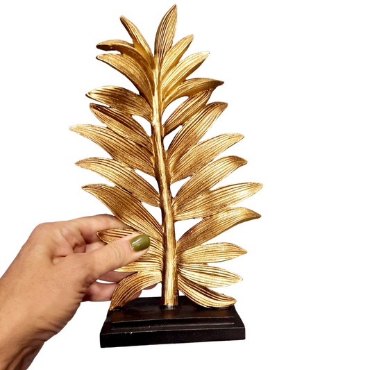 Fern leaf decor 14.5 x 6 x 24.8 cm - gold