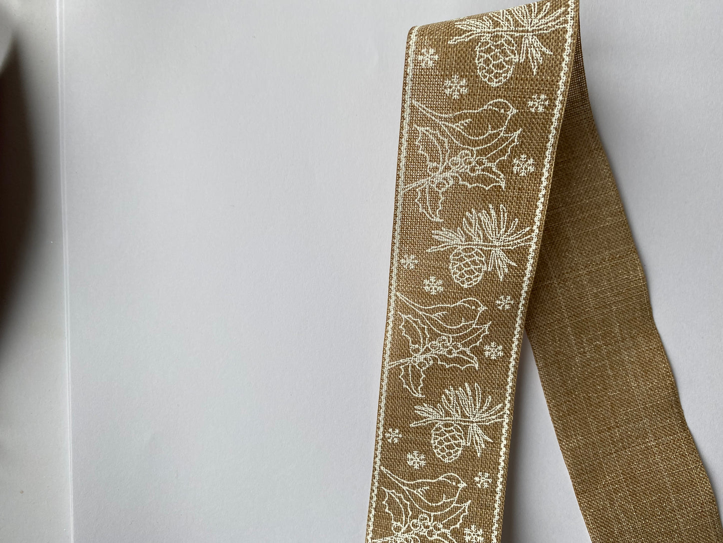 Patterned textile tape 50 mm - natural